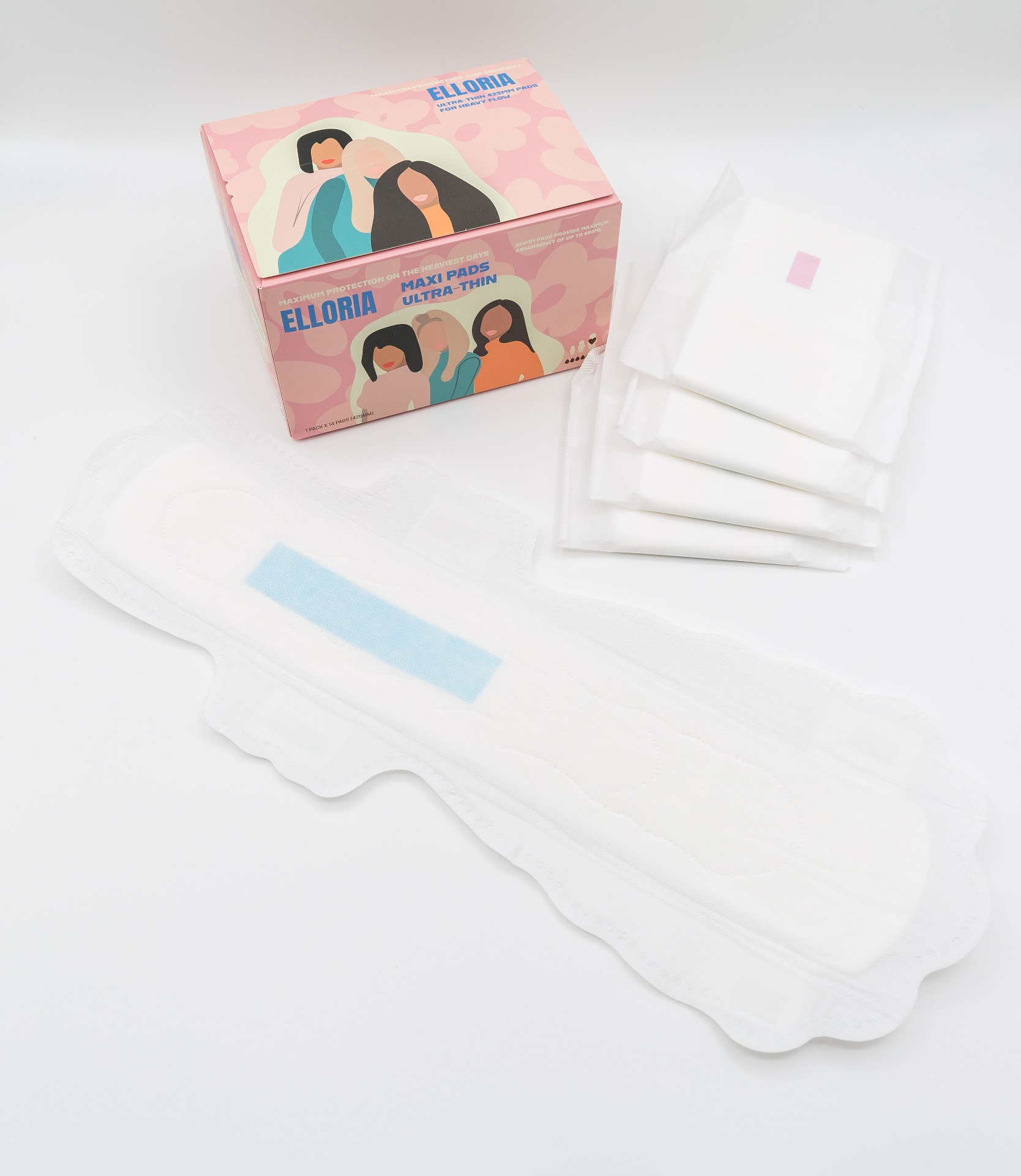 Elloria Ultra-Thin Maxi Pads, Large Size