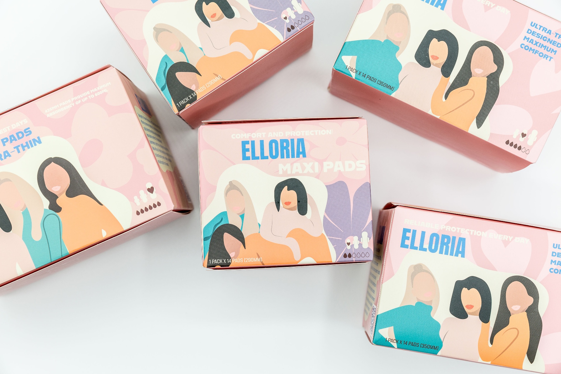 Elloria Ultra-Thin Maxi Pads, Small Size